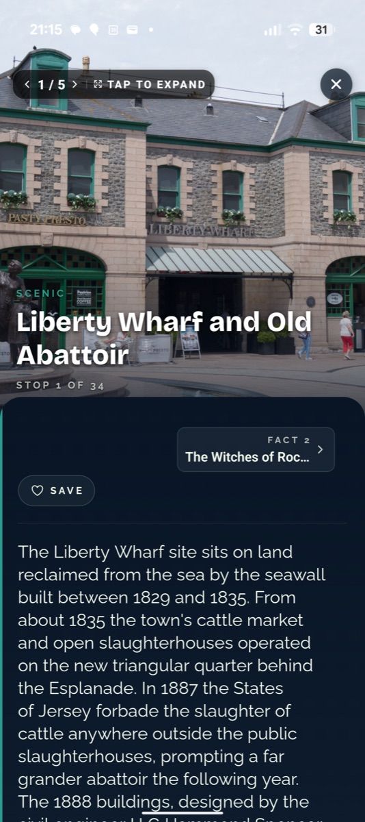 Stop detail — Liberty Wharf, with photos and the full story