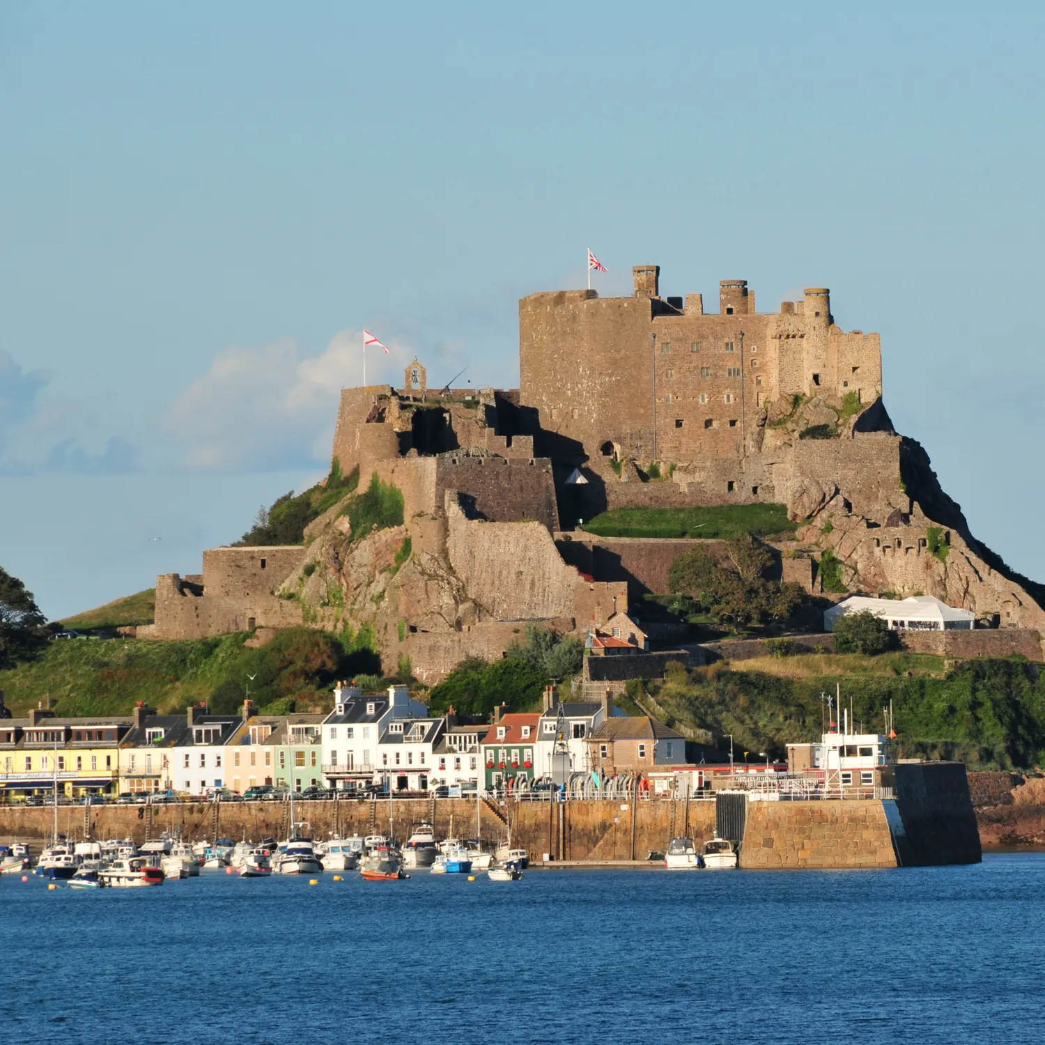 Mont Orgueil Castle above Gorey harbour