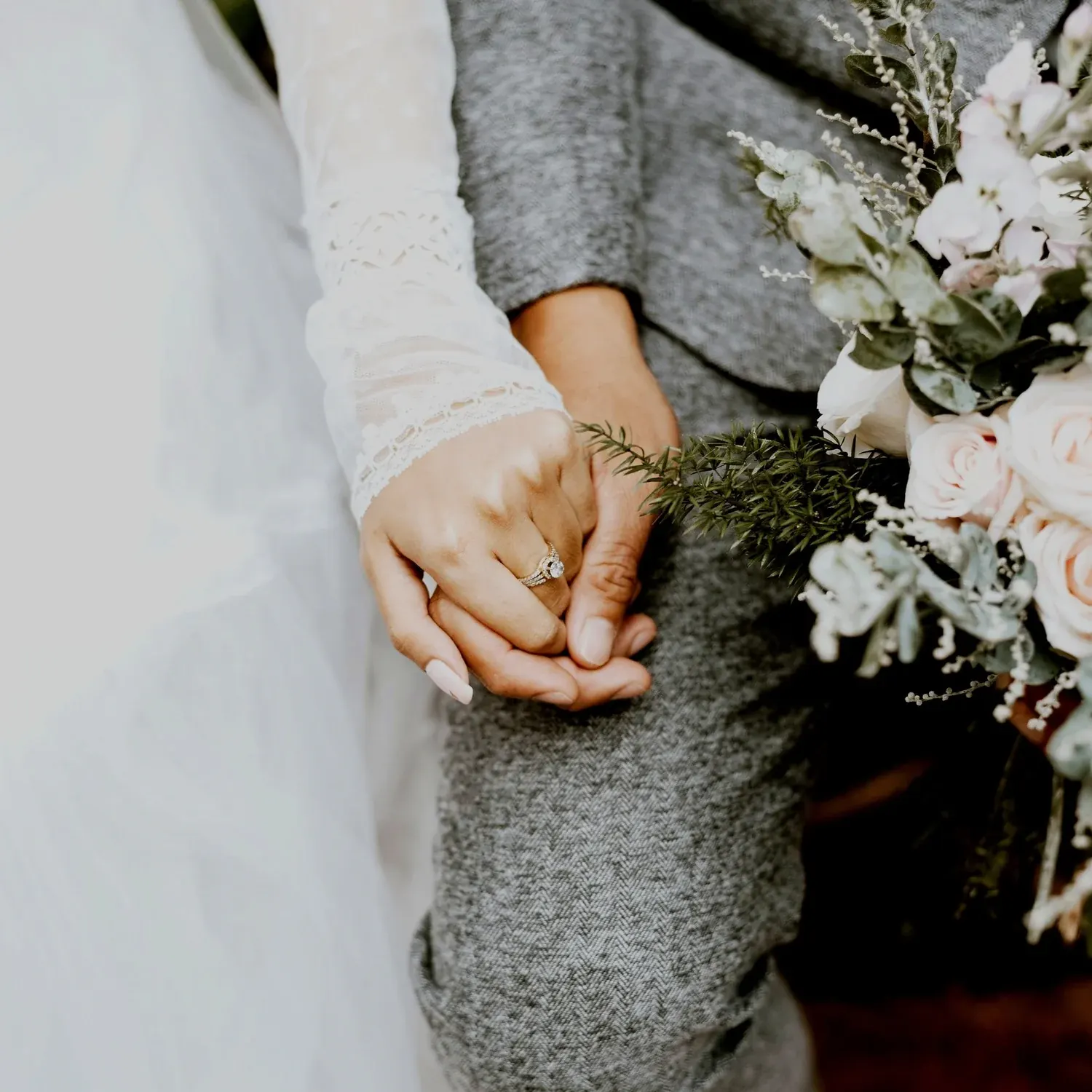 Wedding couple beside the Jersey vintage wedding bus